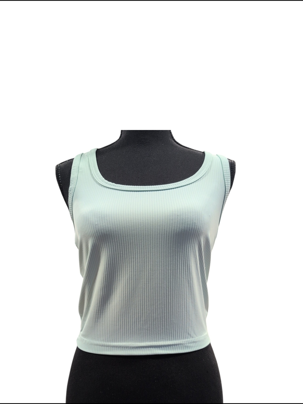 Sleeveless Ribbed Crop Tank Top - Mint